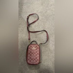 Coach Burgundy and Tan Crossbody Bag